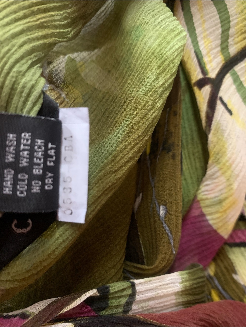 Citron Santa Monica 100% Silk Floral Kimono Cardigan Landscape Watercolor Large - Picture 13 of 13